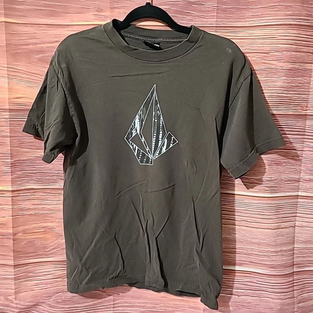 Vintage Volcom Brown Skateboard T Shirt, Men's Size Medium (Hole)