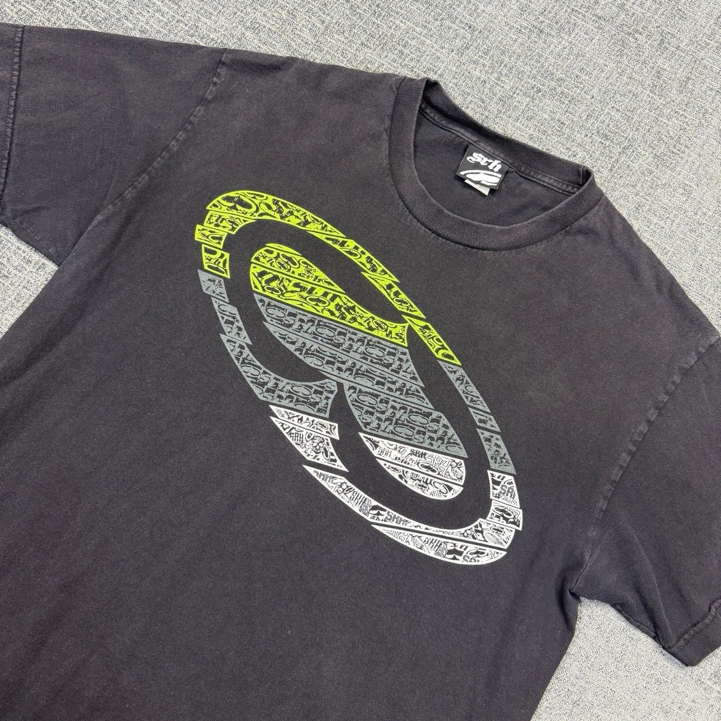 Vintage Y2K SRH Spades T Shirt Men’s Large Black Skater Surf Grunge