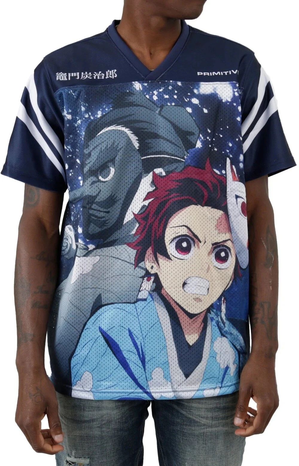demon tanjiror Kamado Mesh Jersey Shirt