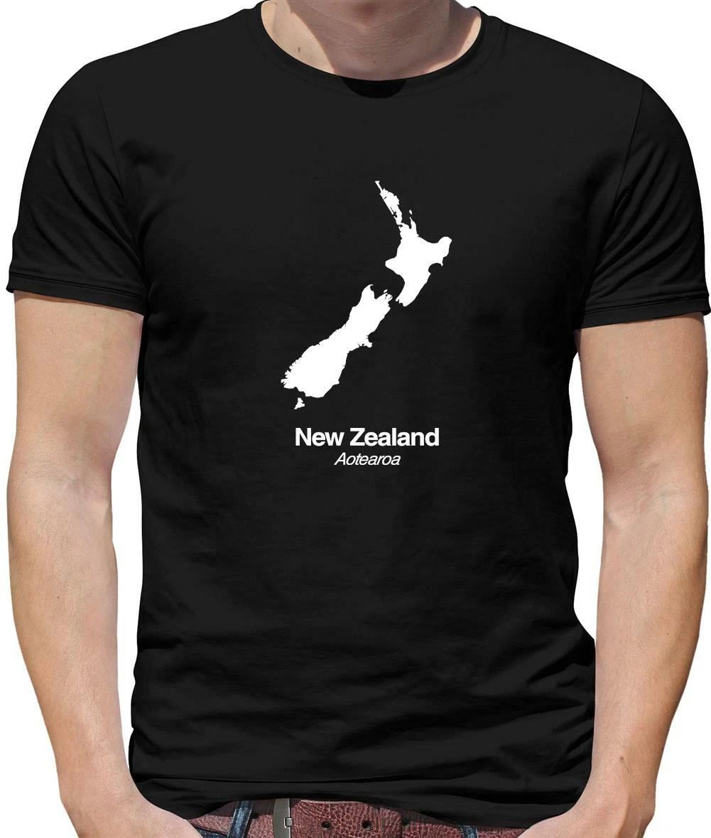 Country Silhouettes New Zealand Mens T-Shirt - Wellington - Oceania - Travel