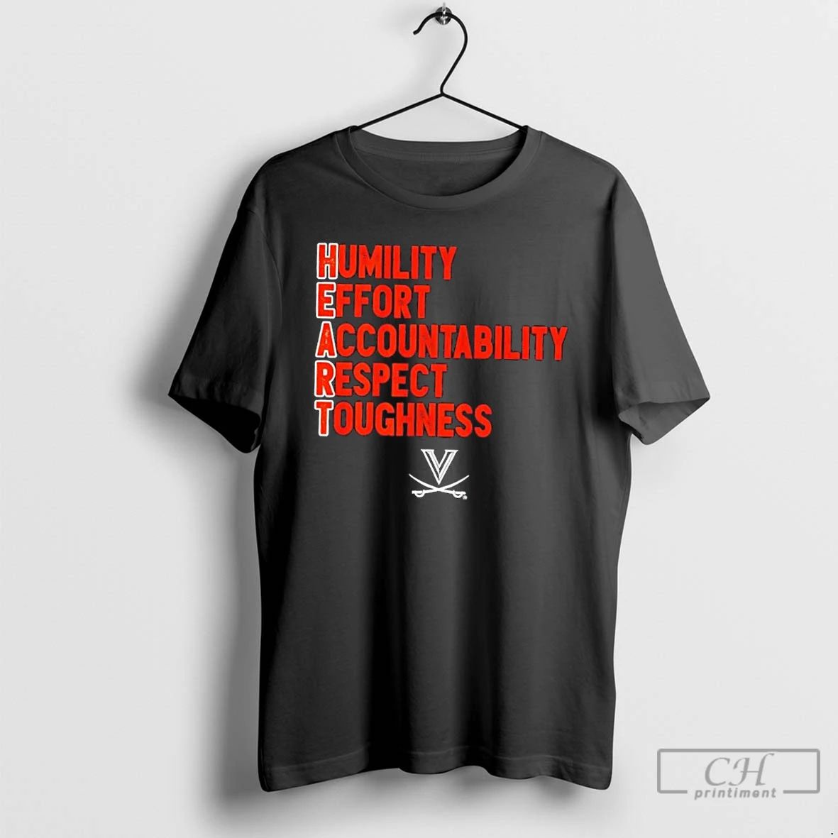 Classic Uva Virginia Football Heart Humility Effort Accountability Respect Toughness T Shirts