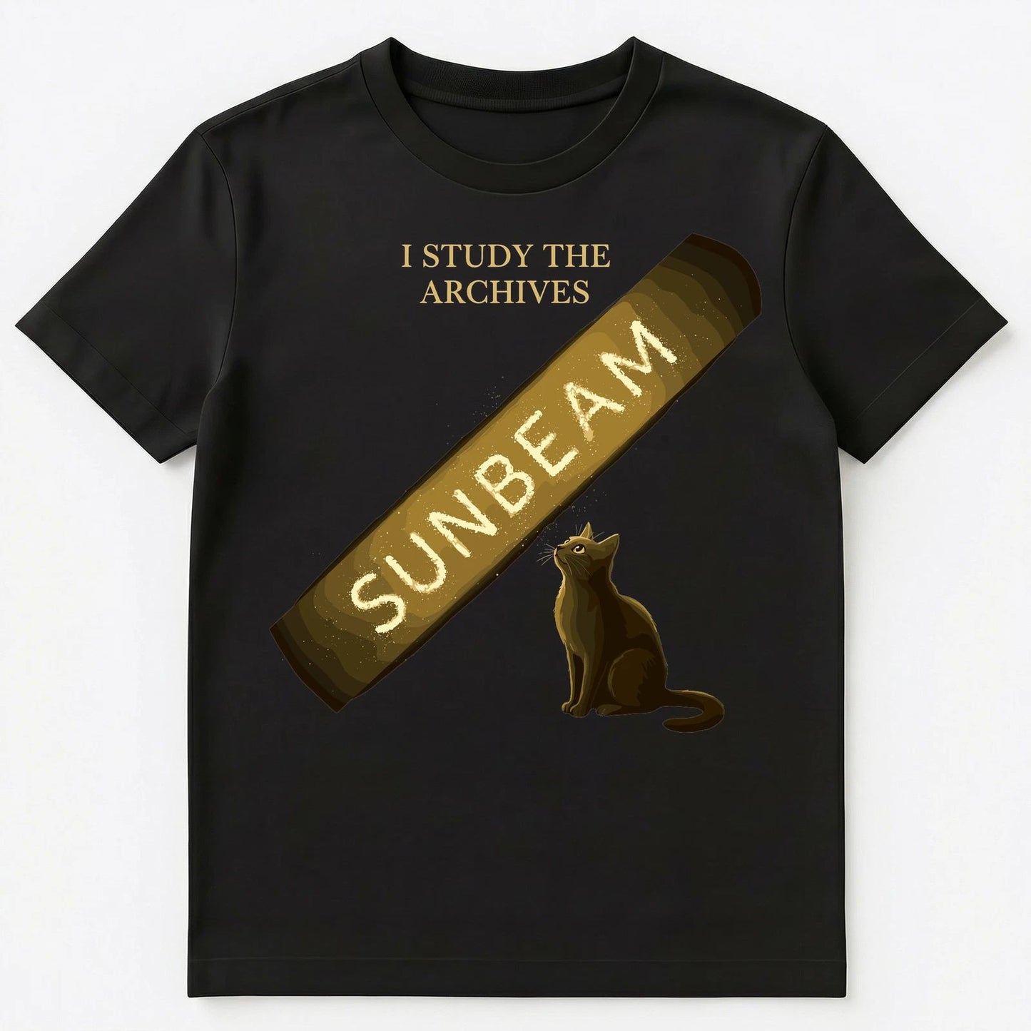 Cat Lover Feline Sunbeam Study Funny Animal Humor Unisex T-Shirt