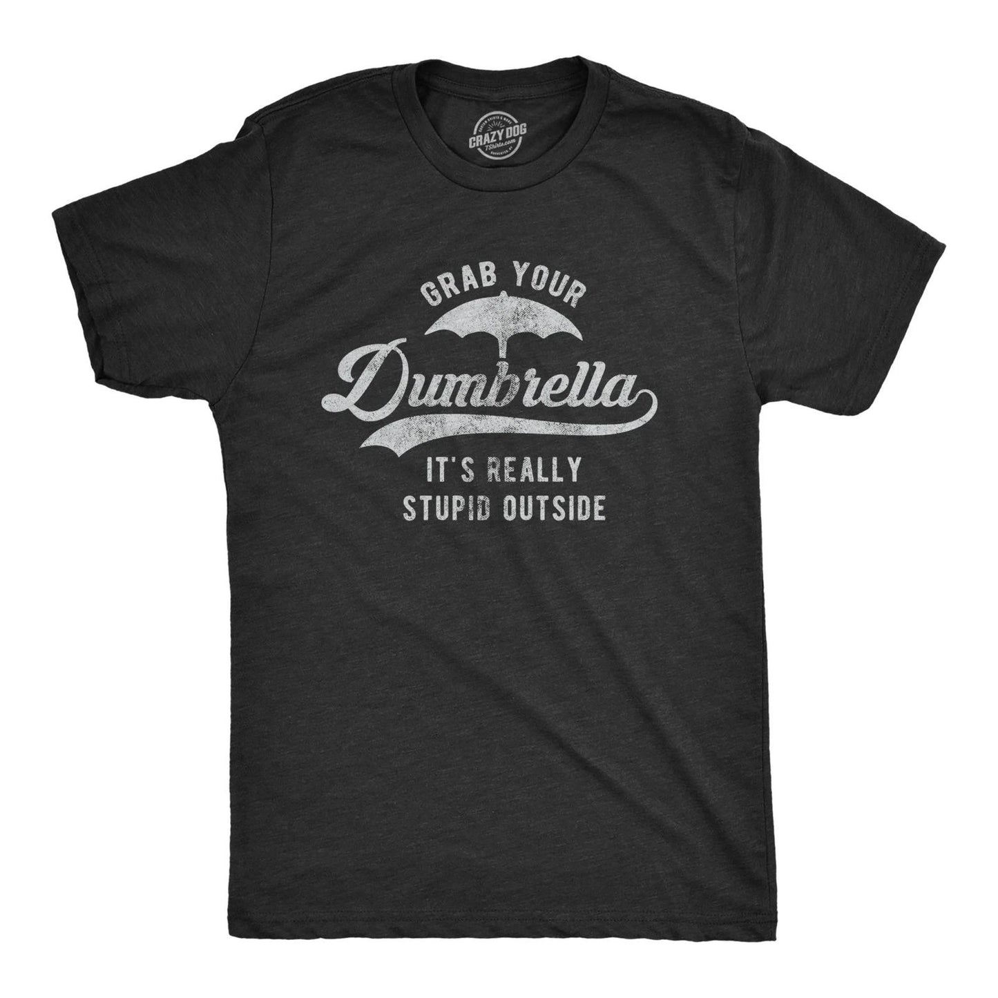 Mens Grab Your Dumbrella It's Really Stupid Outside T Shirt Funny Sarcastic