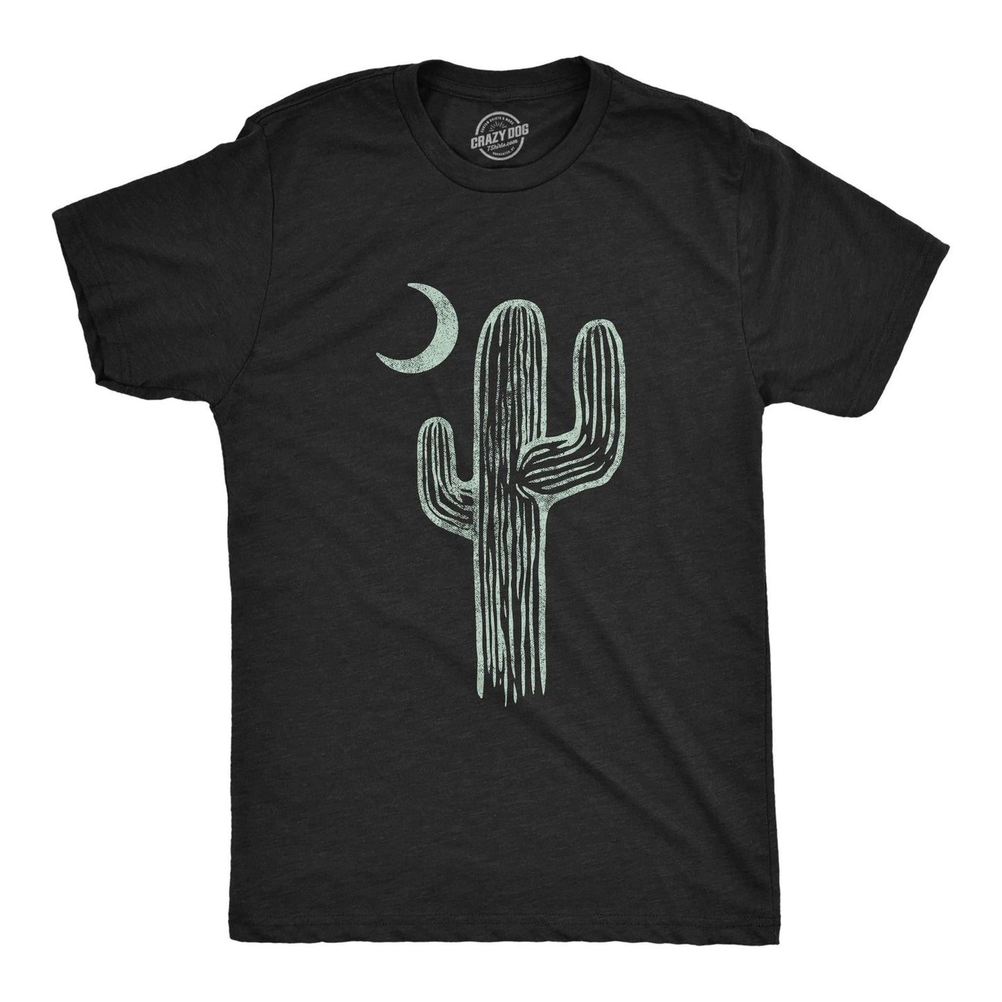Mens Cactus Moon T Shirt Cute Desert Night Graphic Novelty Tee