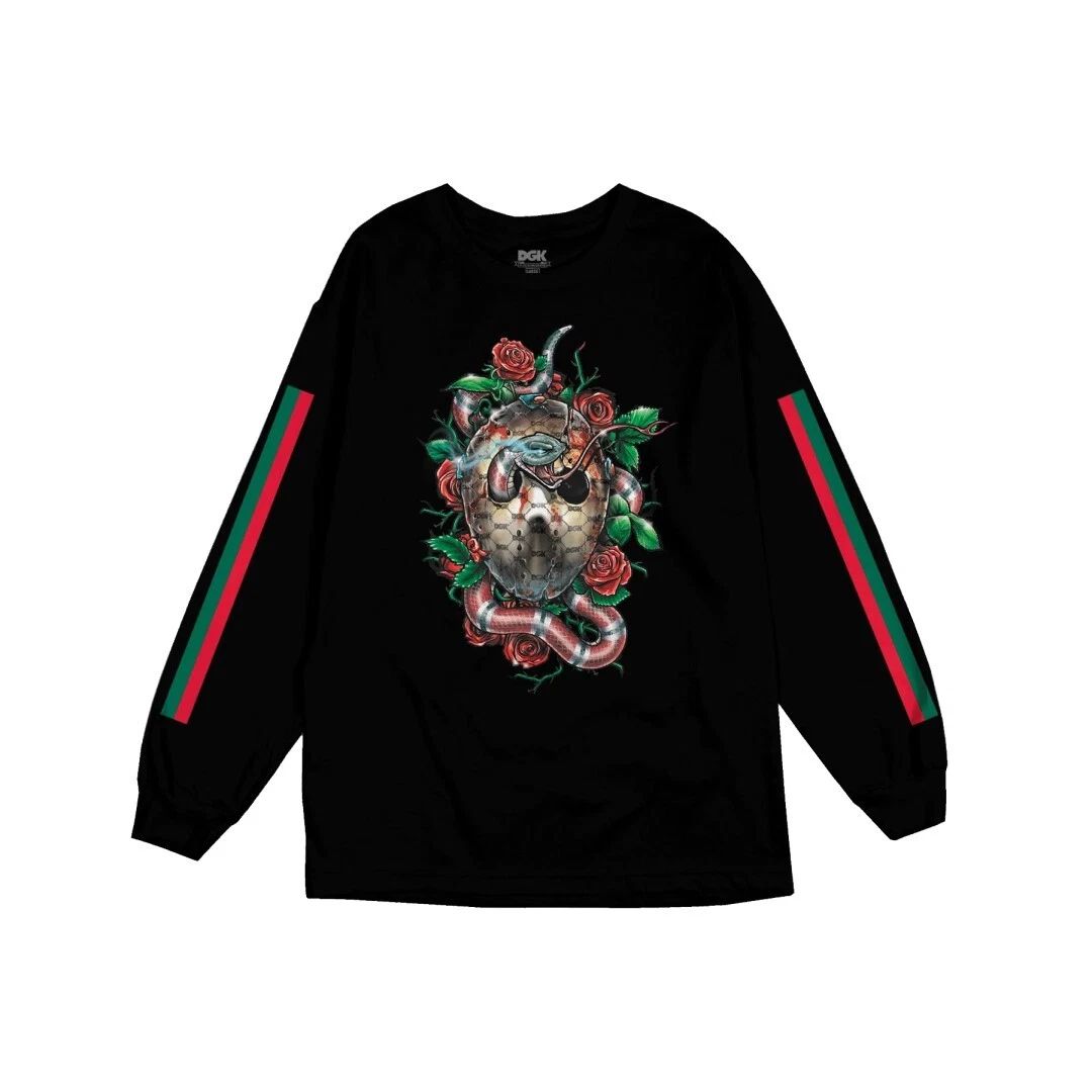 DGK Dirty Ghetto Kids "Serpent" Long Sleeve Tee (Black) T-Shirt