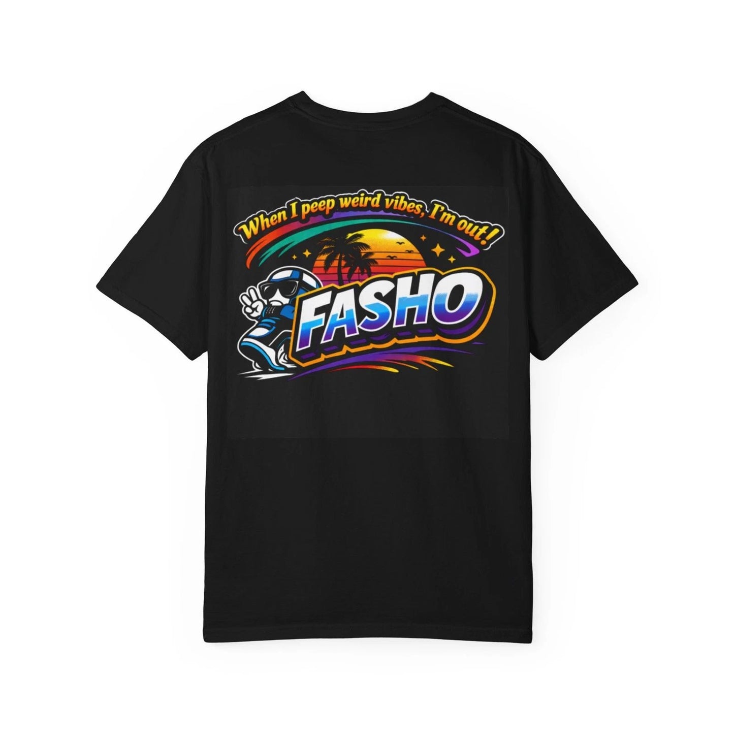 Fasho Retro Surf Sunset T-Shirt | Surf Skull Graphic