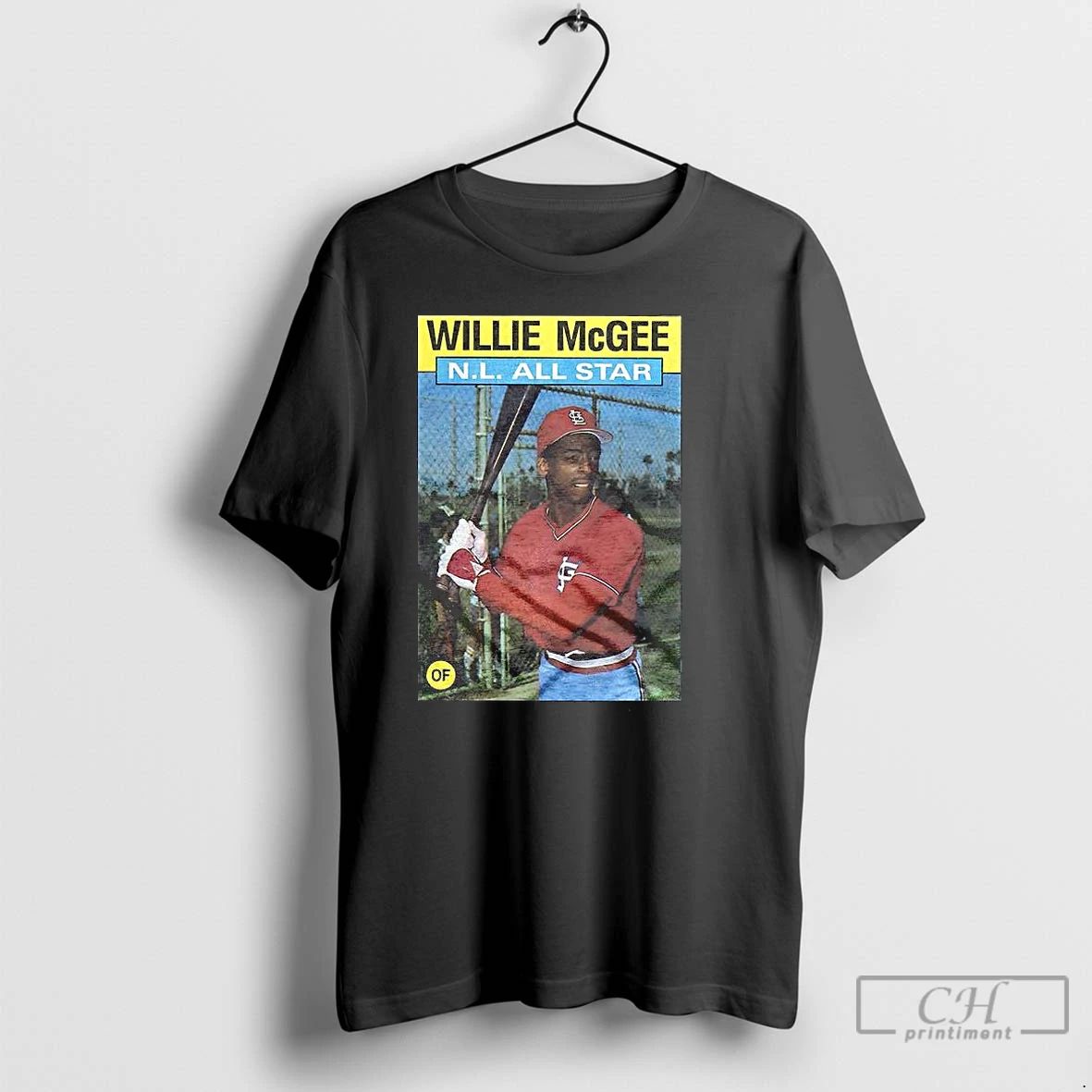 Premium Willie Mcgee St Louis Cardinals Baseball 1986 Topps Cards Nl All Star T Shirts