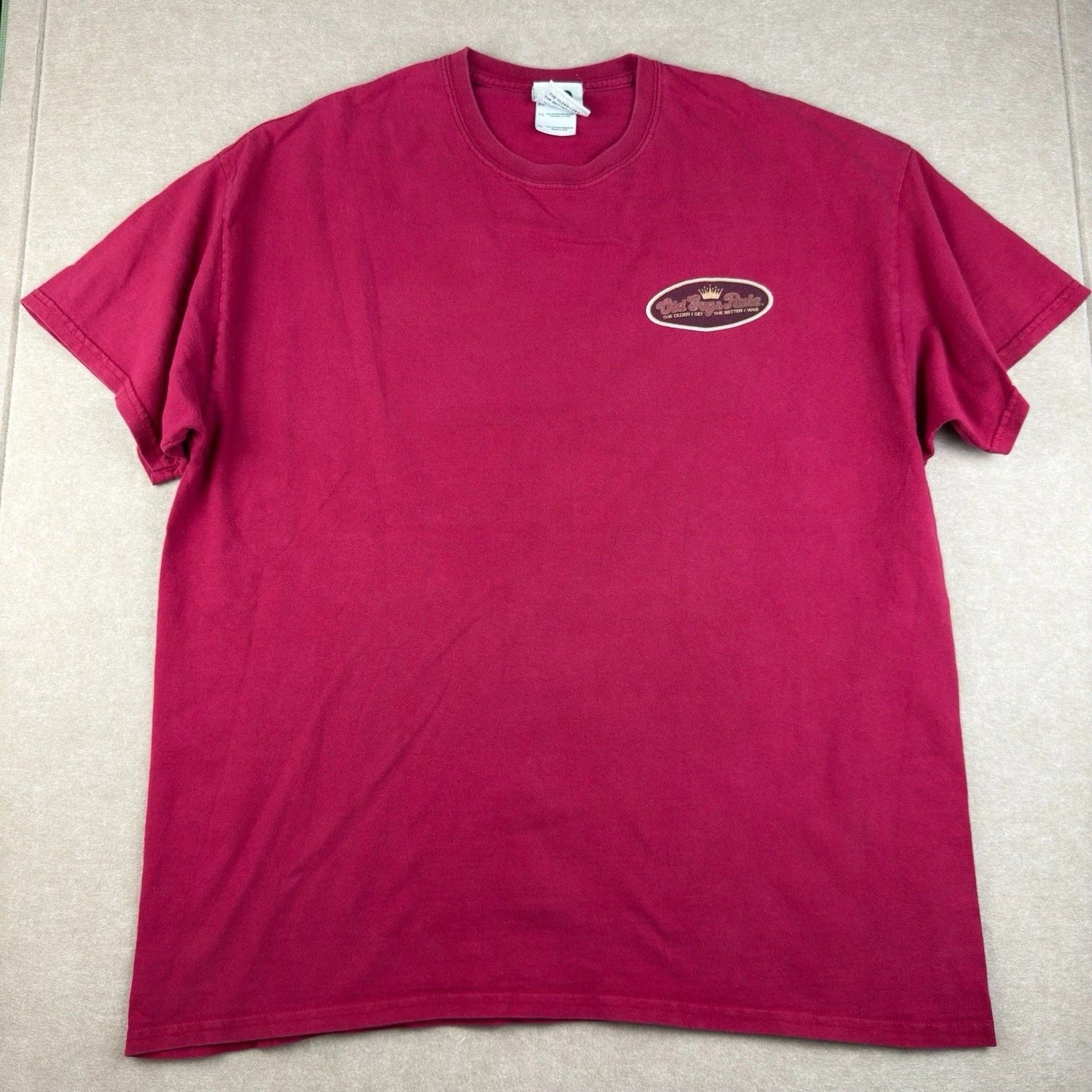 Old Guys Rule T-Shirt Men's XL Red The Older I Get The Better I Was Funny Tee