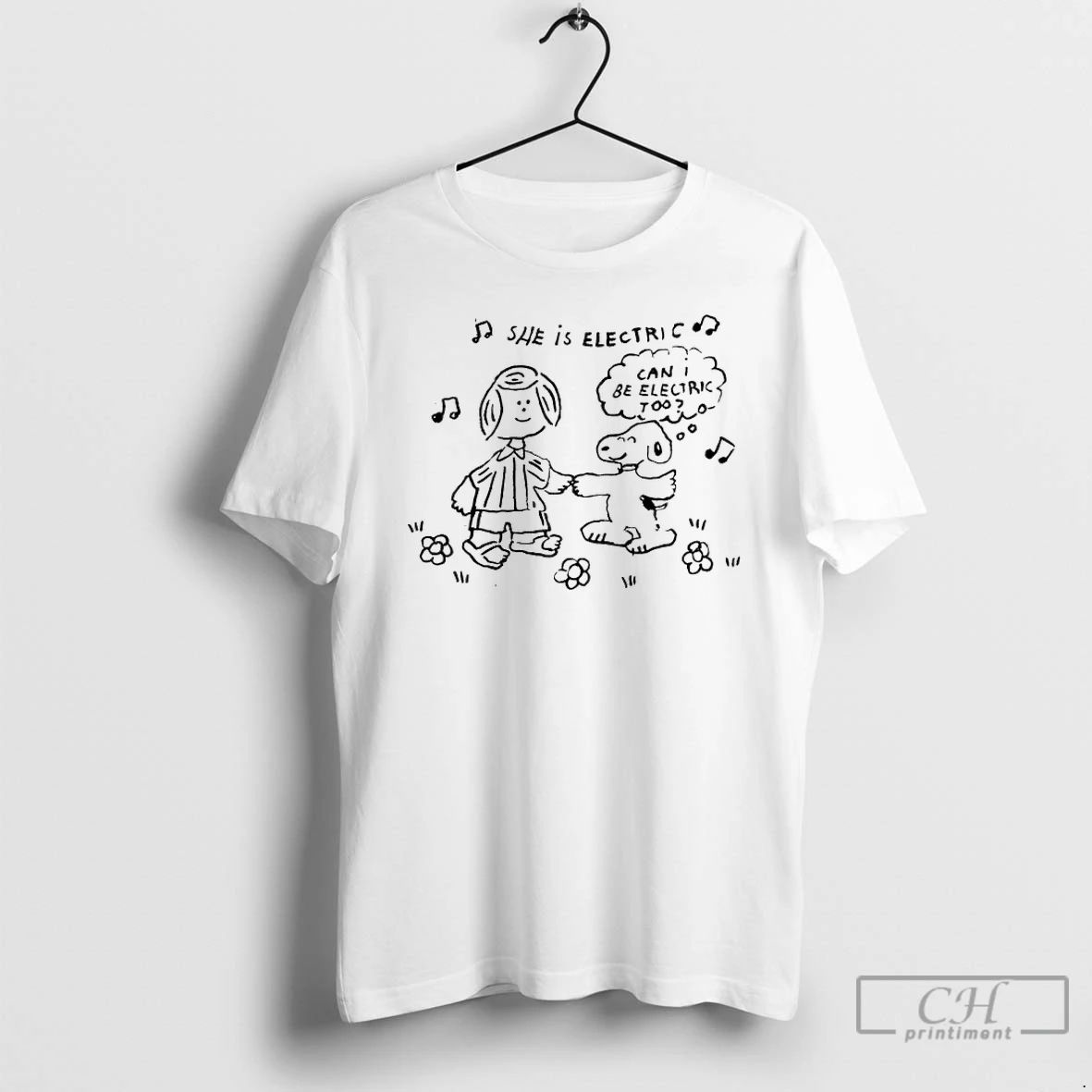 Classic Peanuts She Is Electric Can I Be Electric Too T Shirts