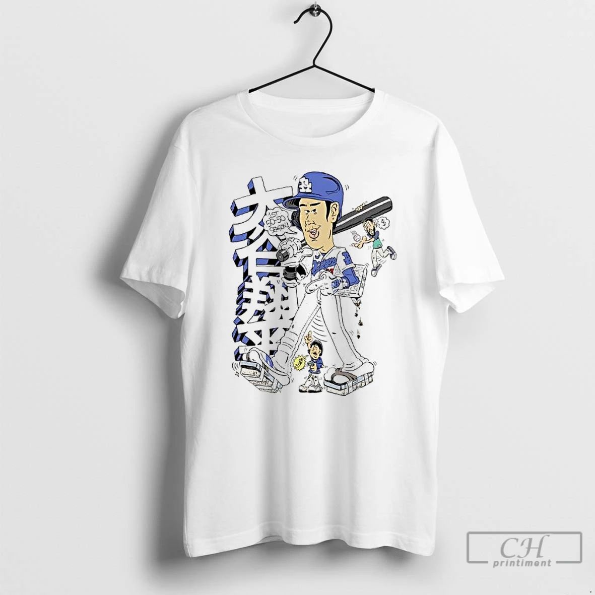 Premium Shohei Ohtani 1st 50 50 Season Los Angeles Dodgers Caricature T Shirts