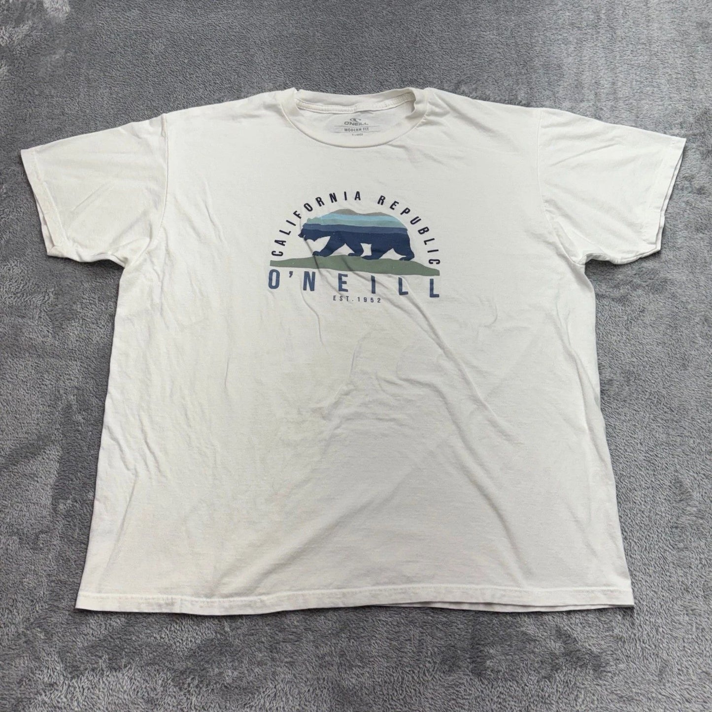 O'Neill Graphic T-Shirt Men XL White Good California Republic Bear Modern Fit