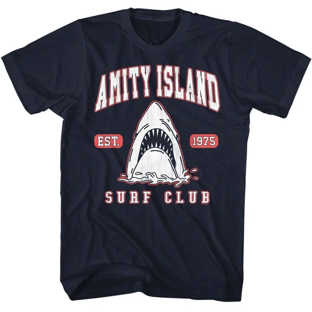 Jaws - Surf Club Collegiate - American Classics - Solid Blue Adult Short Sleeve