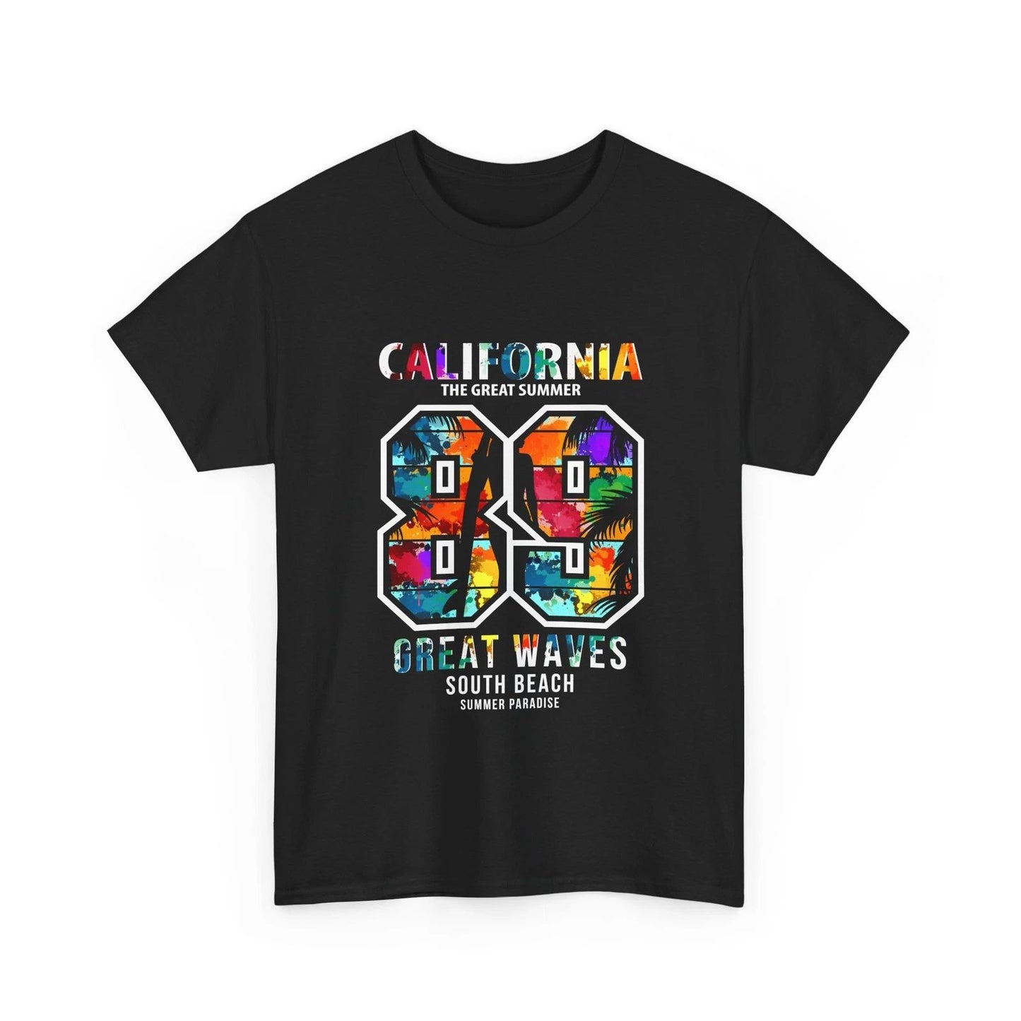 California 89 Surf Graphic T-Shirt | Great Waves South Beach, Tropical, Cotton