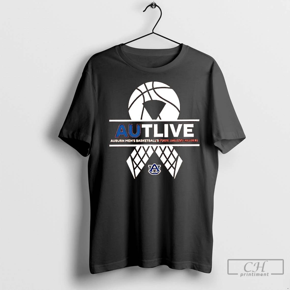 Premium Autlive Auburn Mens Basketball X Fight Against Cancer Logo