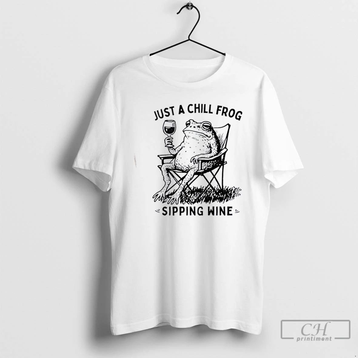 Classic Just A Chill Frog Sipping Wine T Shirts