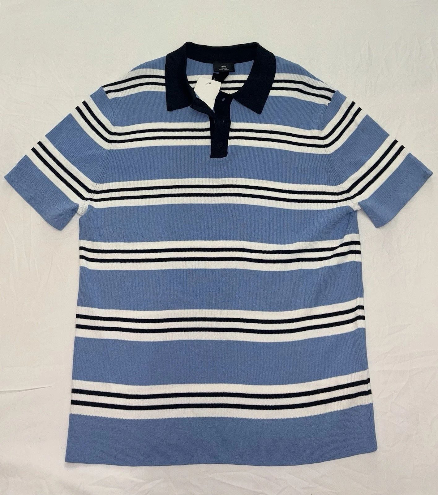 H&M Slim Fit Fine-knit Polo Shirt Size X-Large