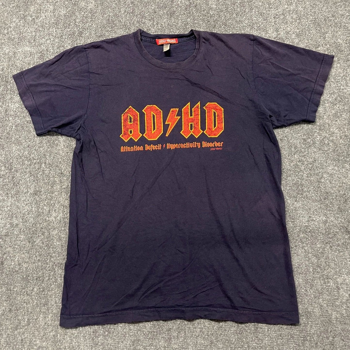 Social Threads Attention Deficit Hyperactivity Disorder T Shirt Mens M Navy Blue