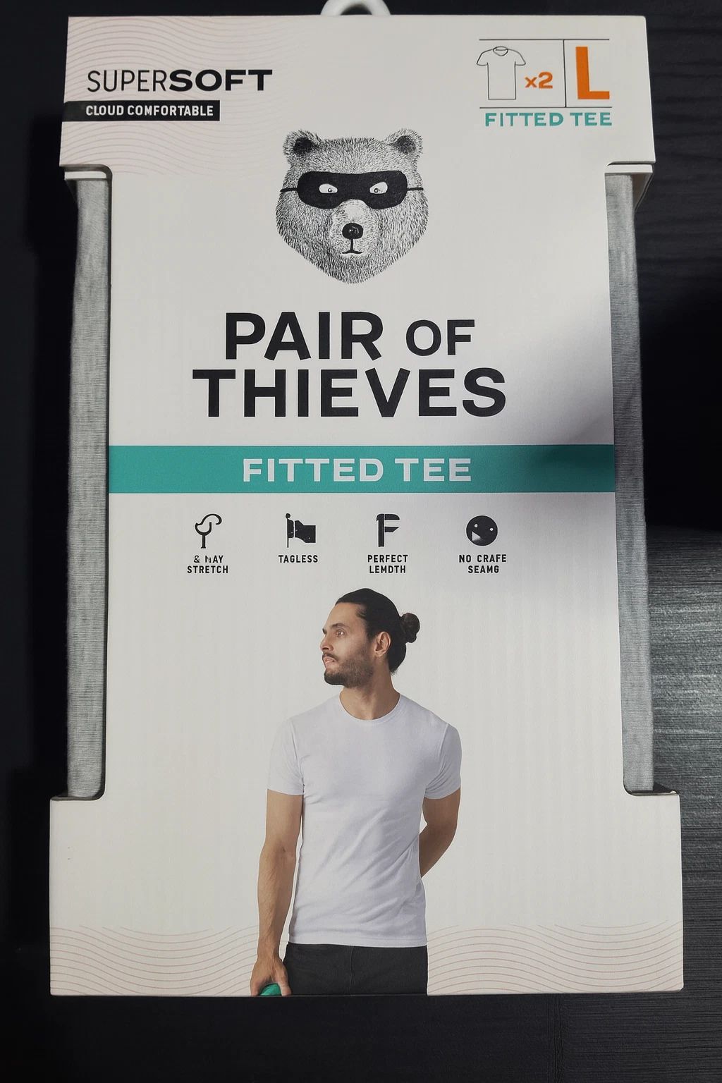 Pair of Thieves Men’s T-Shirt 2-Pack Grey & White Large Super Soft Crew Neck