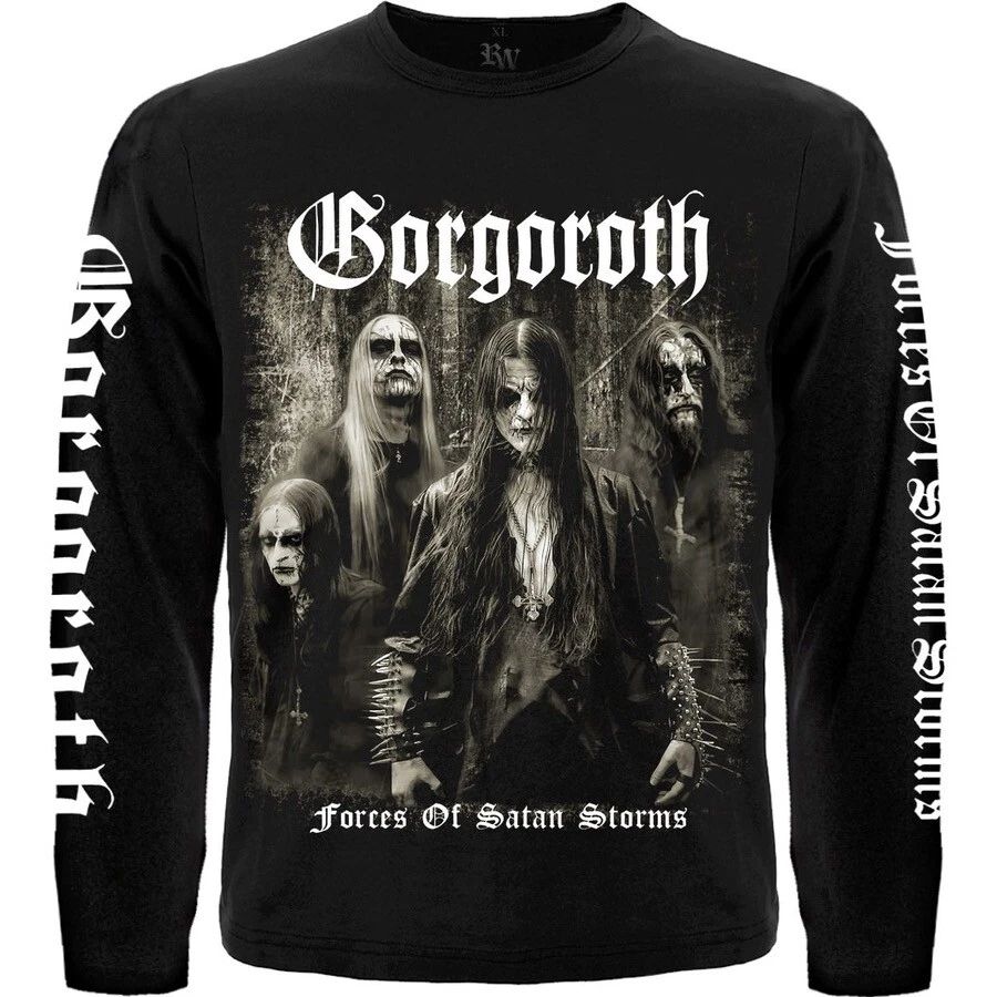 Gorgoroth "Forces of Satan Storms Long Sleeve Black T-Shirt bathory dark throne