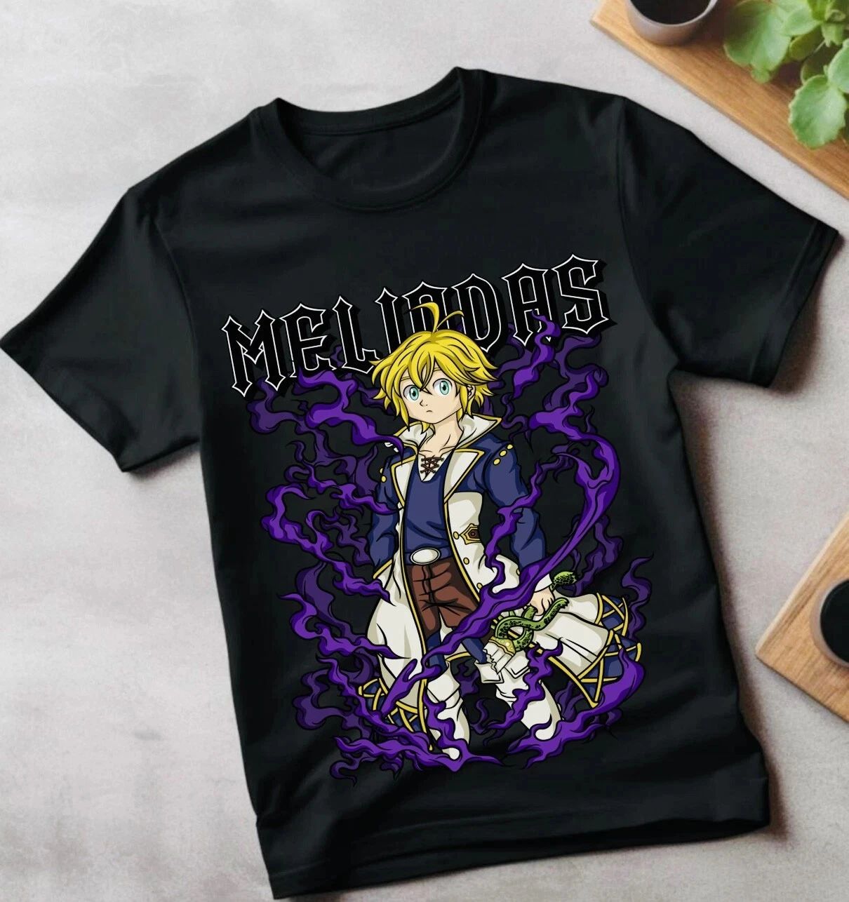 Anime Meliodas Demon King Son The Seven Deadly Sins Black T-Shirt