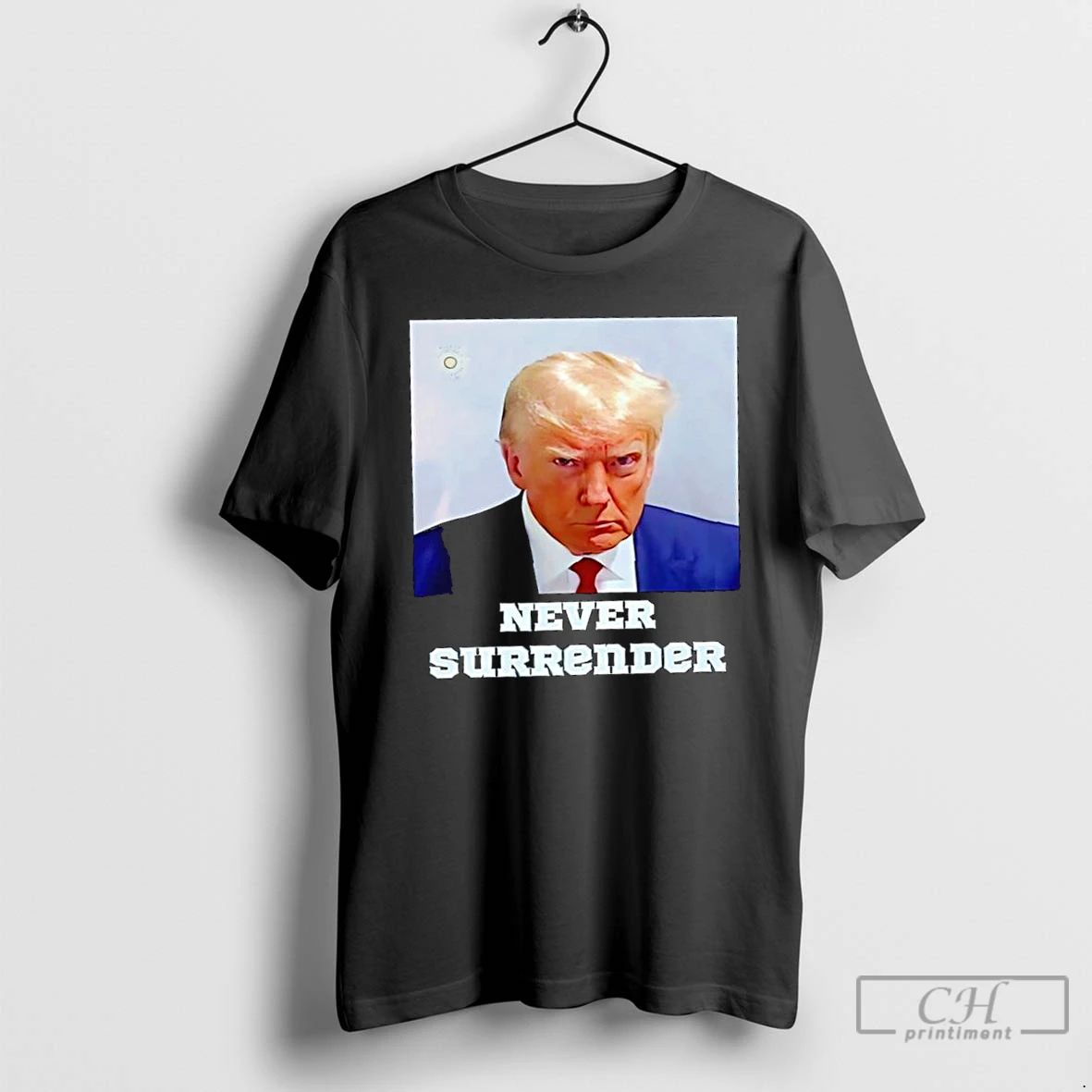 Classic Trump Mugshot Never Surrender Graphic T Shirts