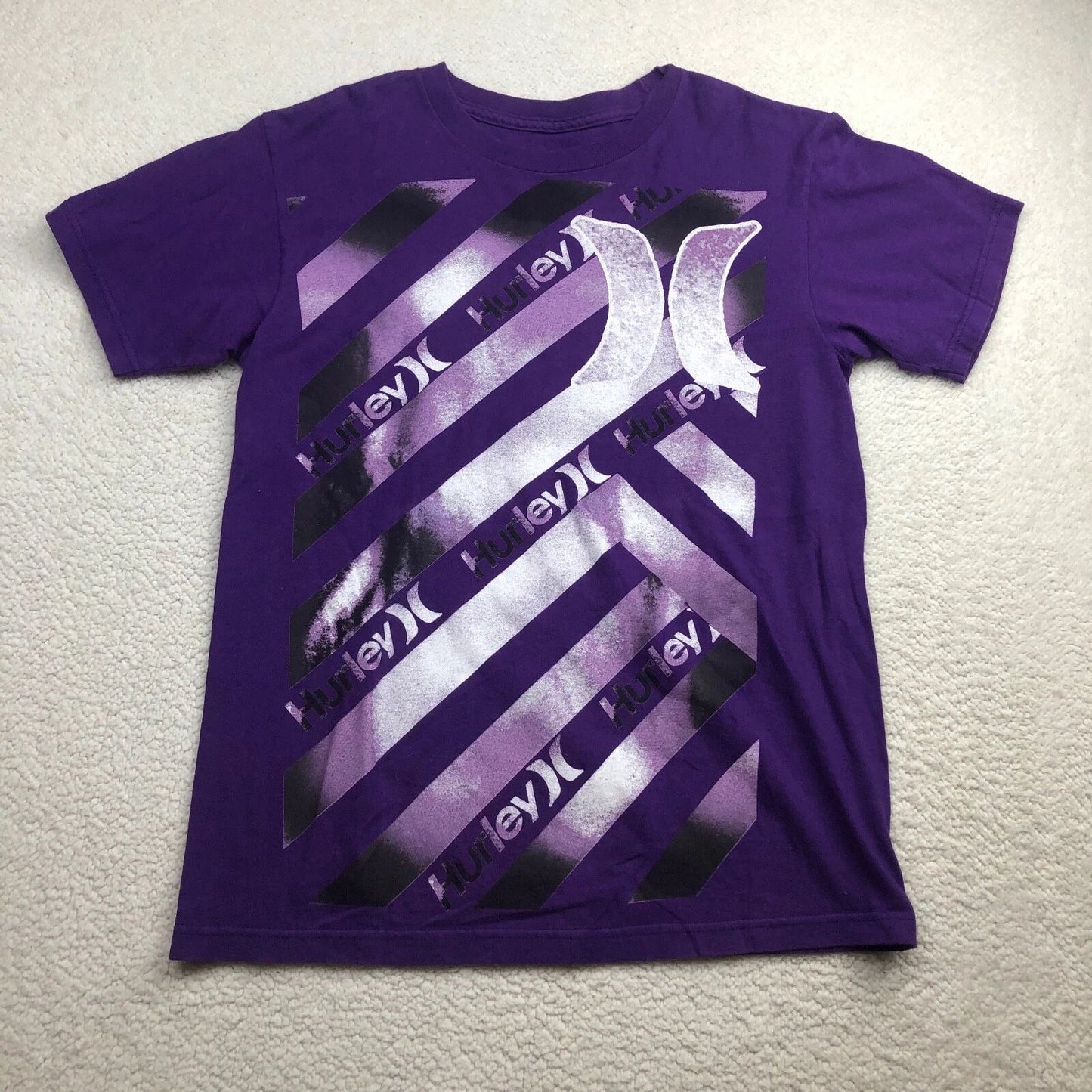 Hurley Shirt Mens Small Purple Short Sleeve Surf Skate Graphic Print