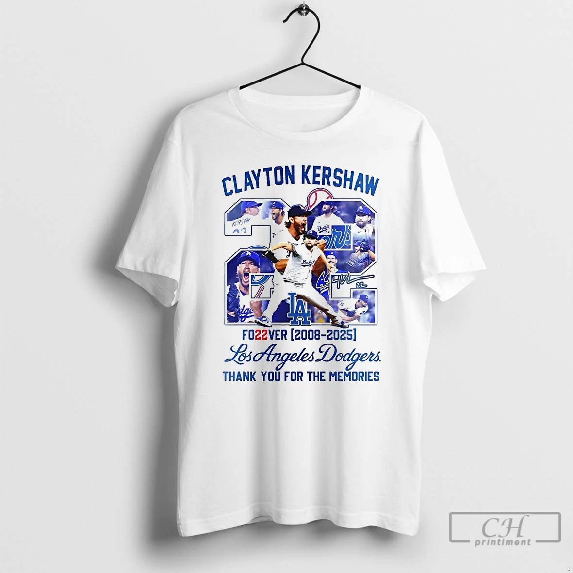 Classic Clayton Kershaw Forever 22 La Dodgers Thank You For The Memories T Shirts