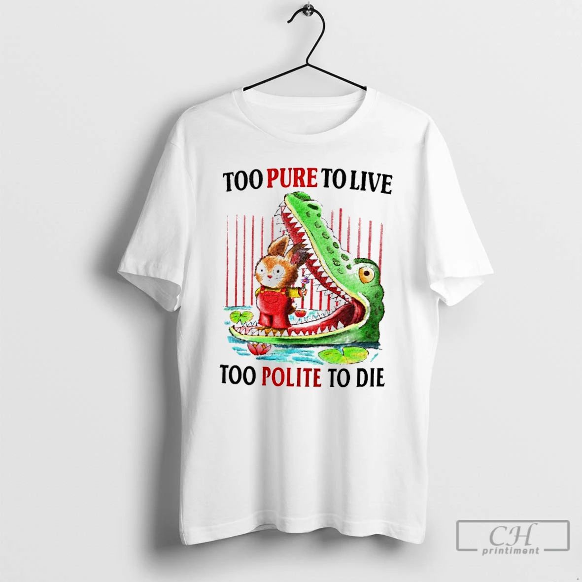Classic Rabbit And Alligator To Pure To Live Too Polite To Die T Shirts