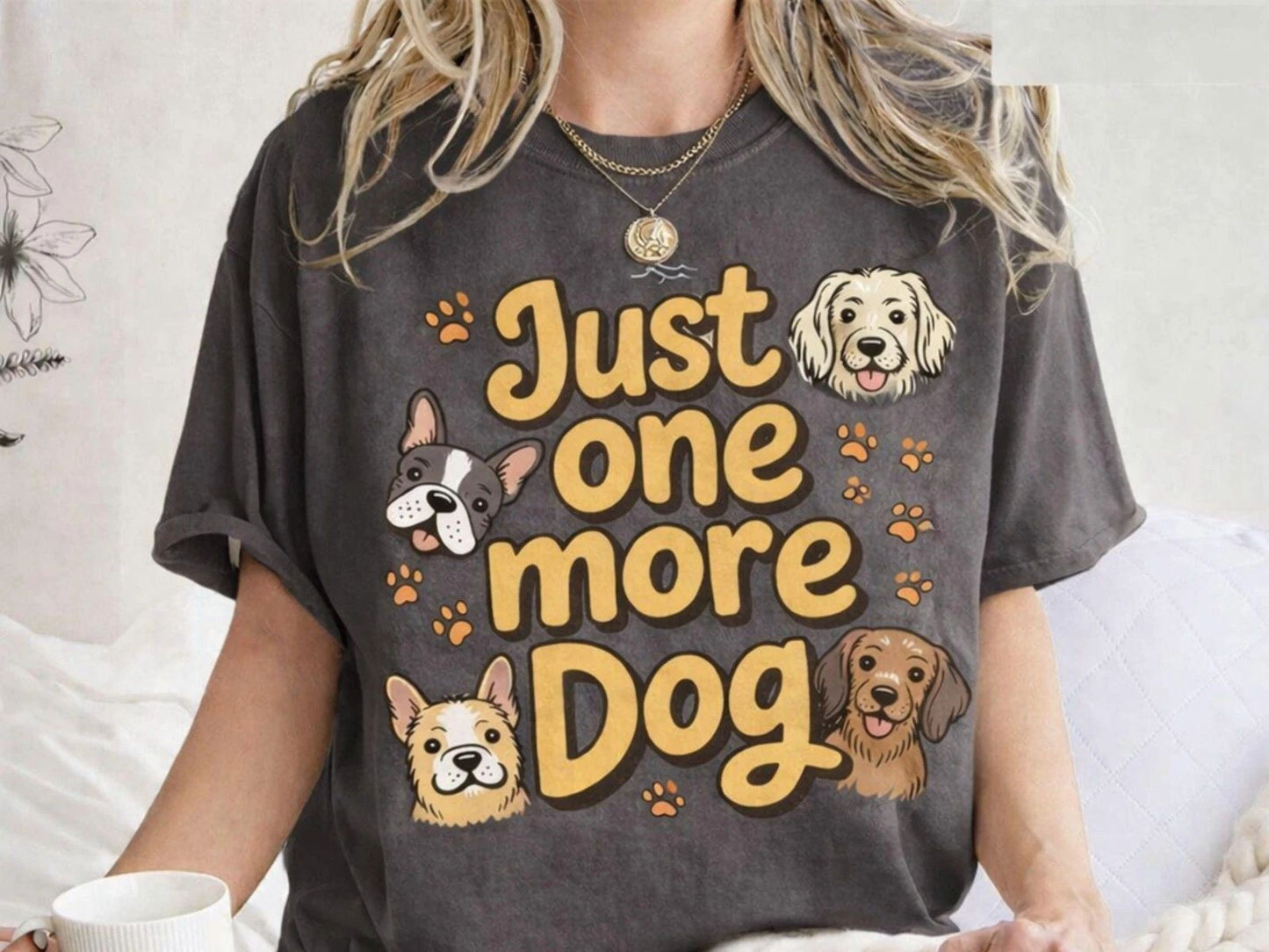 Comfort Colors Dog Lover Shirt, Just One More Dog Graphic Tee