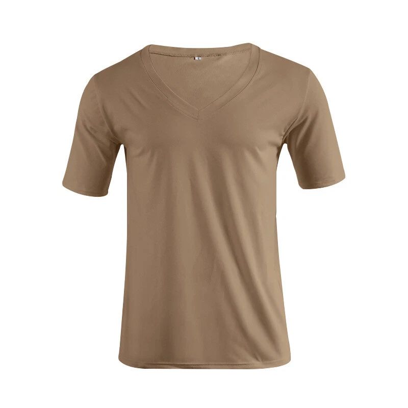 Men's V Neck T Shirt Fitness Bodybuilding Tshirt High Street Short Sleeved #