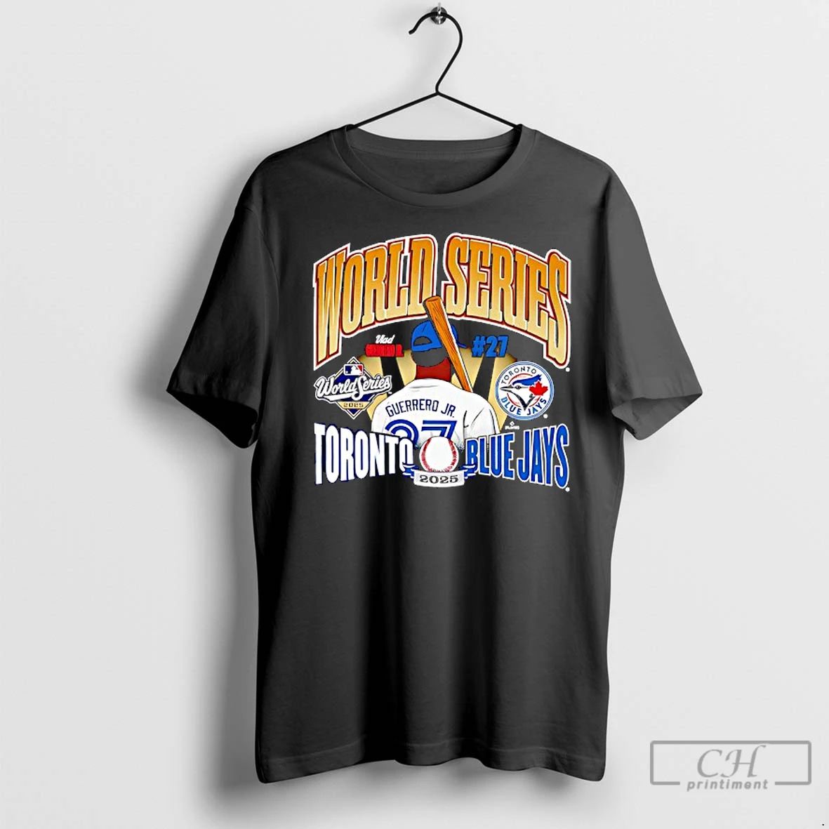 Classic Toronto Blue Jays Vladimir Guerrero Jr 47 Black 2025 World Series Showdown