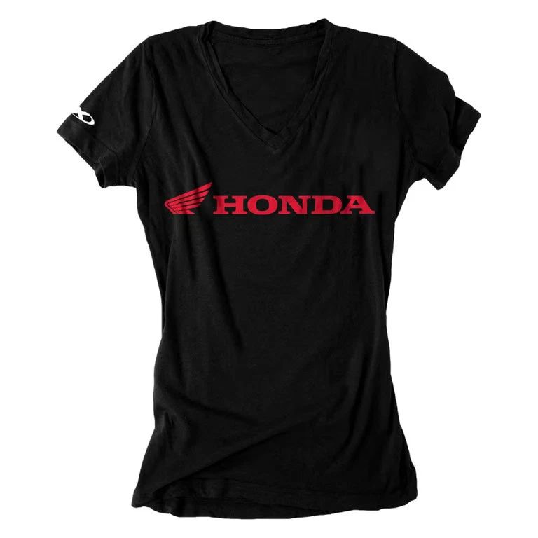 Factory Effex Honda Womens V-Neck T-Shirts Motorcycle ATV/UTV Street Bike PWC