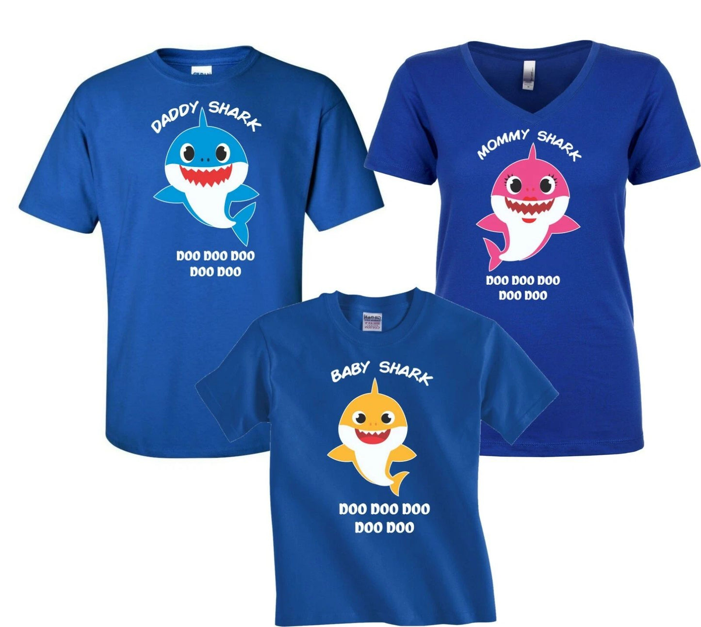 Baby Shark Mommy Daddy Party Family Shark birthday boy girl T-Shirts