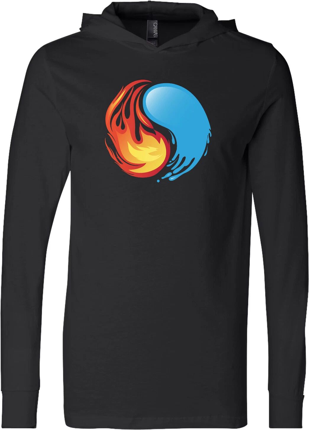 Yoga T-shirt Yin Yang Fire and Water Lightweight Hoodie