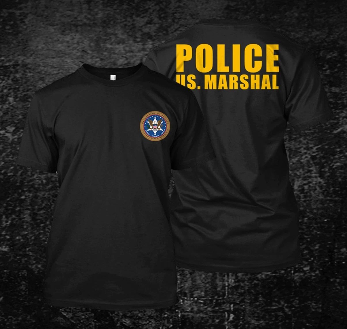 US marshal police - Custom Men's Back and front T-Shirt Tee