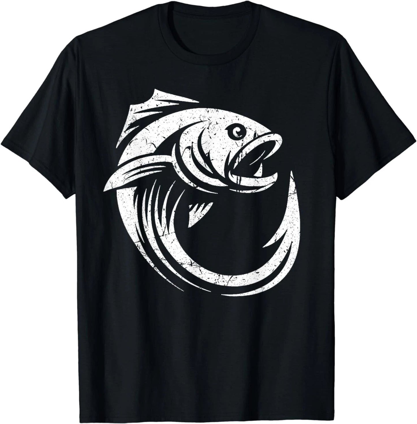 Fish Hook Minimal Artwork Angler's Simple Line Fishing Lover Gift Unisex T-Shirt
