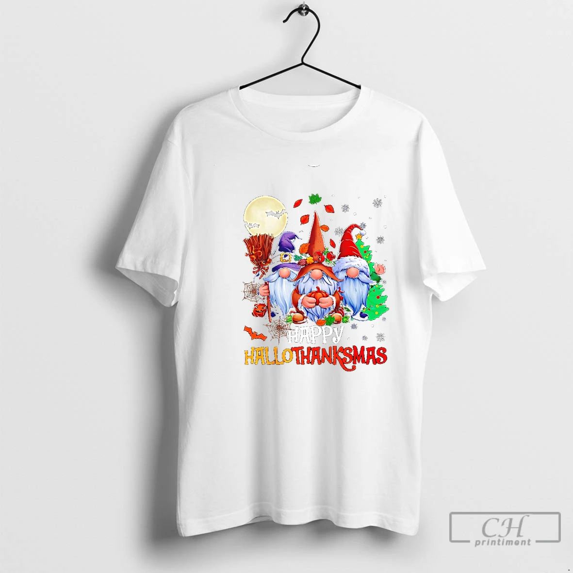Classic Happy Hallothanksmas Holiday Gnomes Halloween Thanksgiving Christmas T Shirts