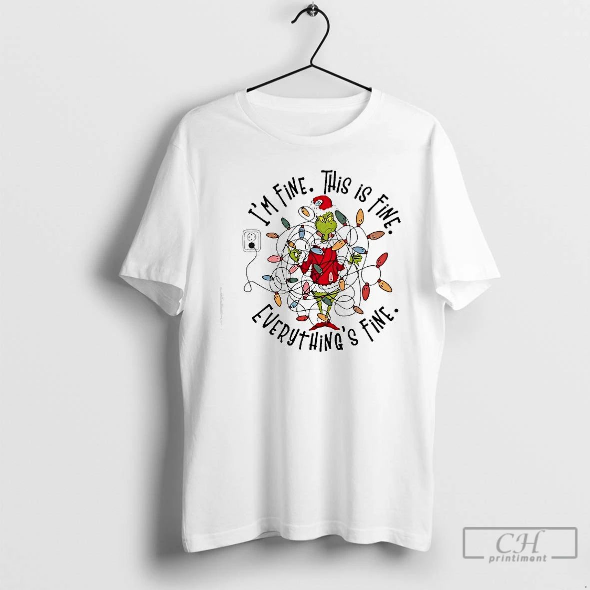 Premium Grinch Christmas Im Fine This Is Fine T Shirts