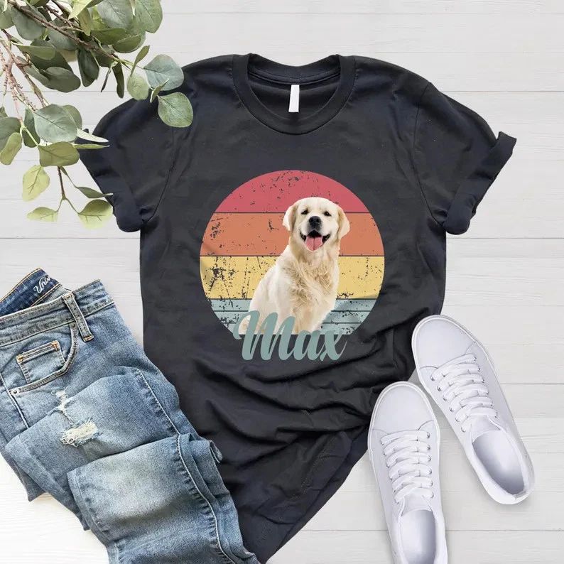 Custom Dog Pet Photo Shirt Comfort Tee Personalized Dog Lover Gift Idea