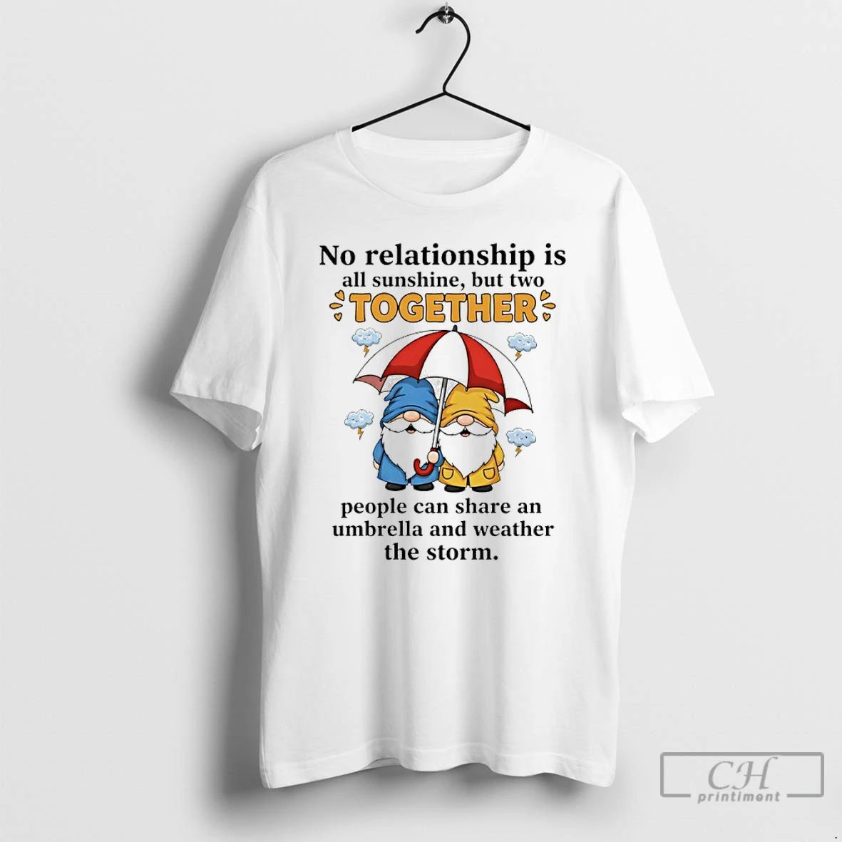 Premium Gnomes No Relationship Is All Sunshine But Town Together People Can Share An Umbrella