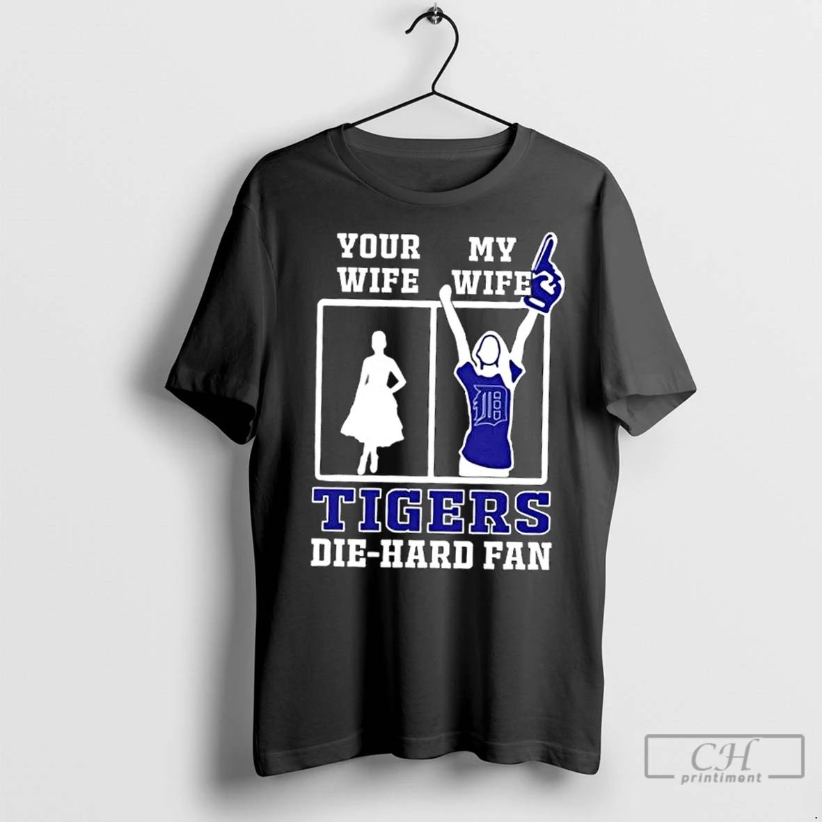 Classic My Wife Detroit Tigers Baseball Die Hard Fan