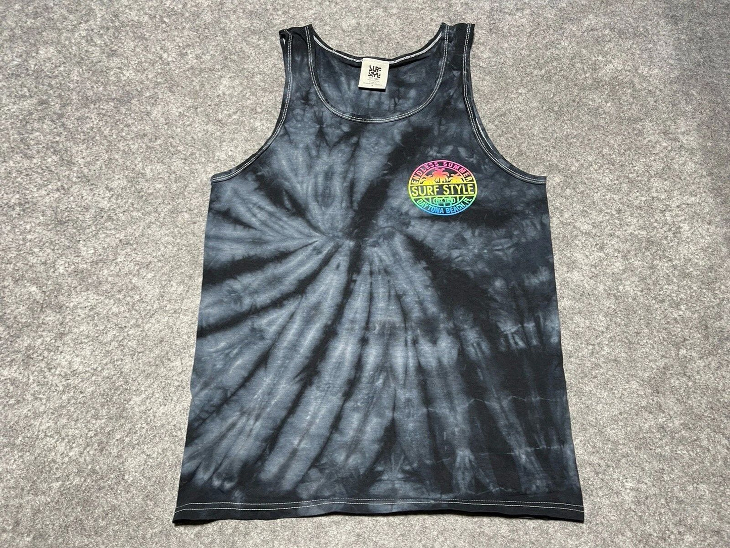 Surf Style Tie Dye Blue Tank top Small Shirt Endless Summet Daytona Beach FL