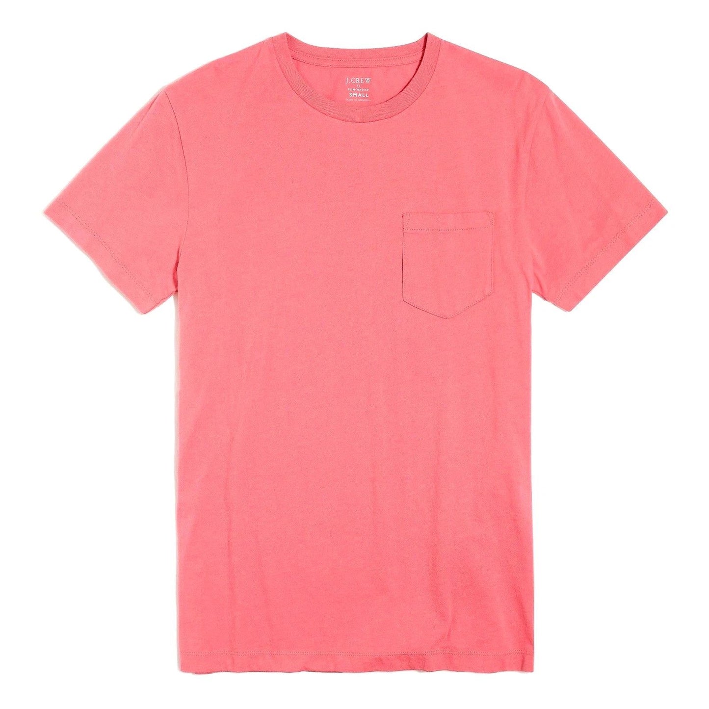 J Crew Men's Slim Washed Pocket T-Shirt Size: Medium Coral Red/Pink