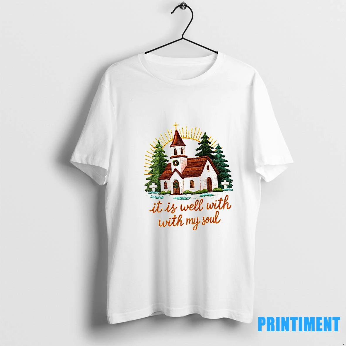 It Is Well With My Soul Christmas Church Scene Tshirts Sweater