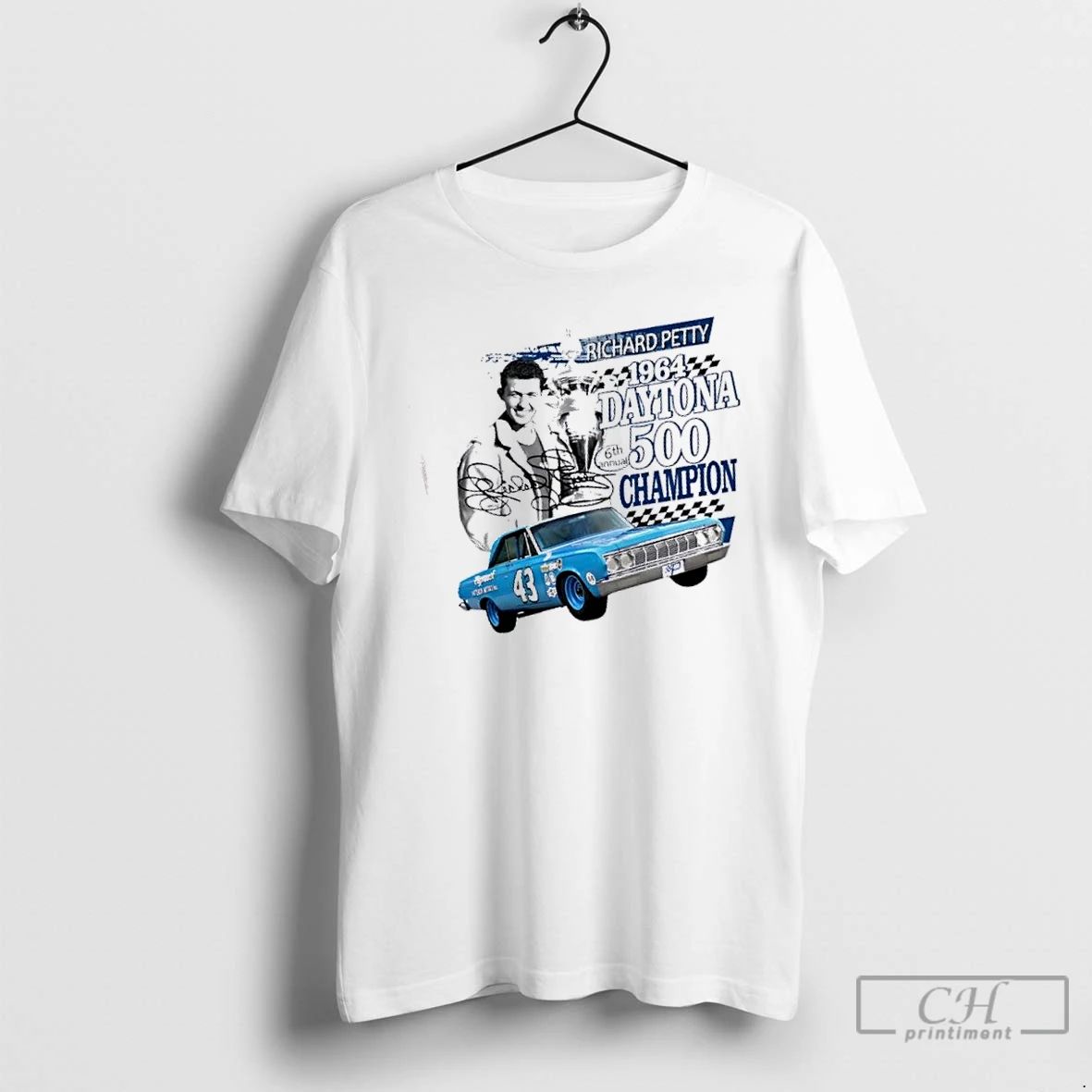 Classic Richar Petty 1964 Daytona 500 Champion Signature T Shirts