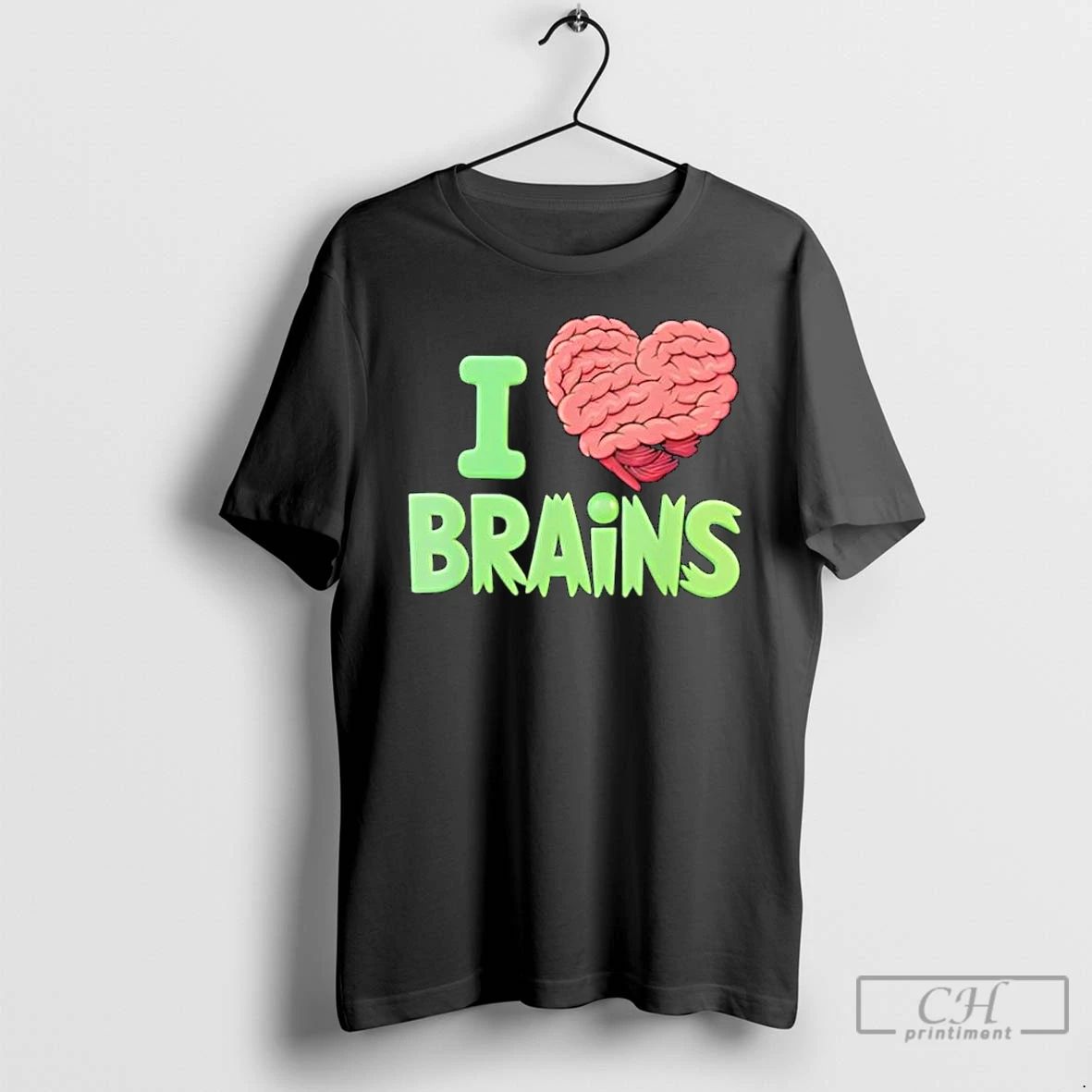 Classic I Heart Brains Zombie Halloween Anatomy Science T Shirts