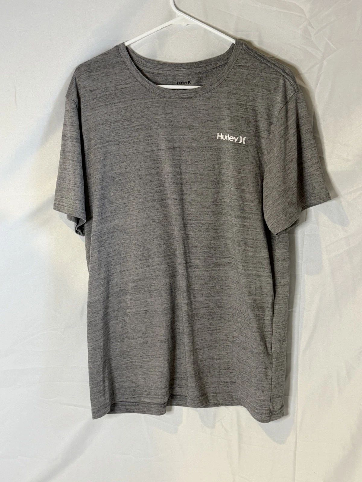 Hurley Mens Large Gray Graphic T Shirt Mountain Back Print Surf Skate Tee