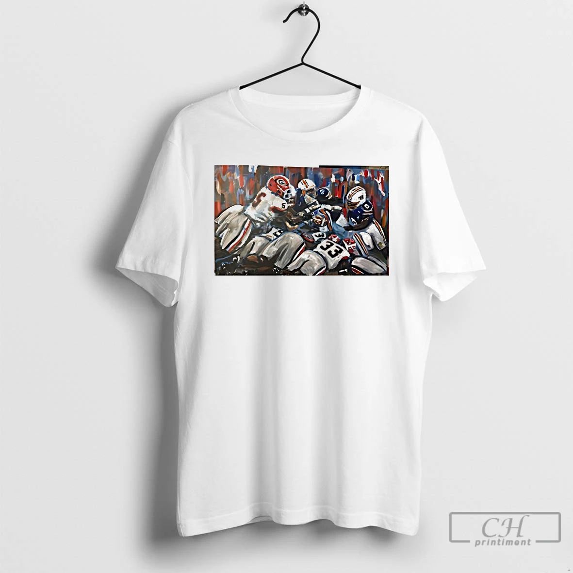 Classic Georgia Bulldogs Vs Auburn Tigers Football Art Print T Shirts