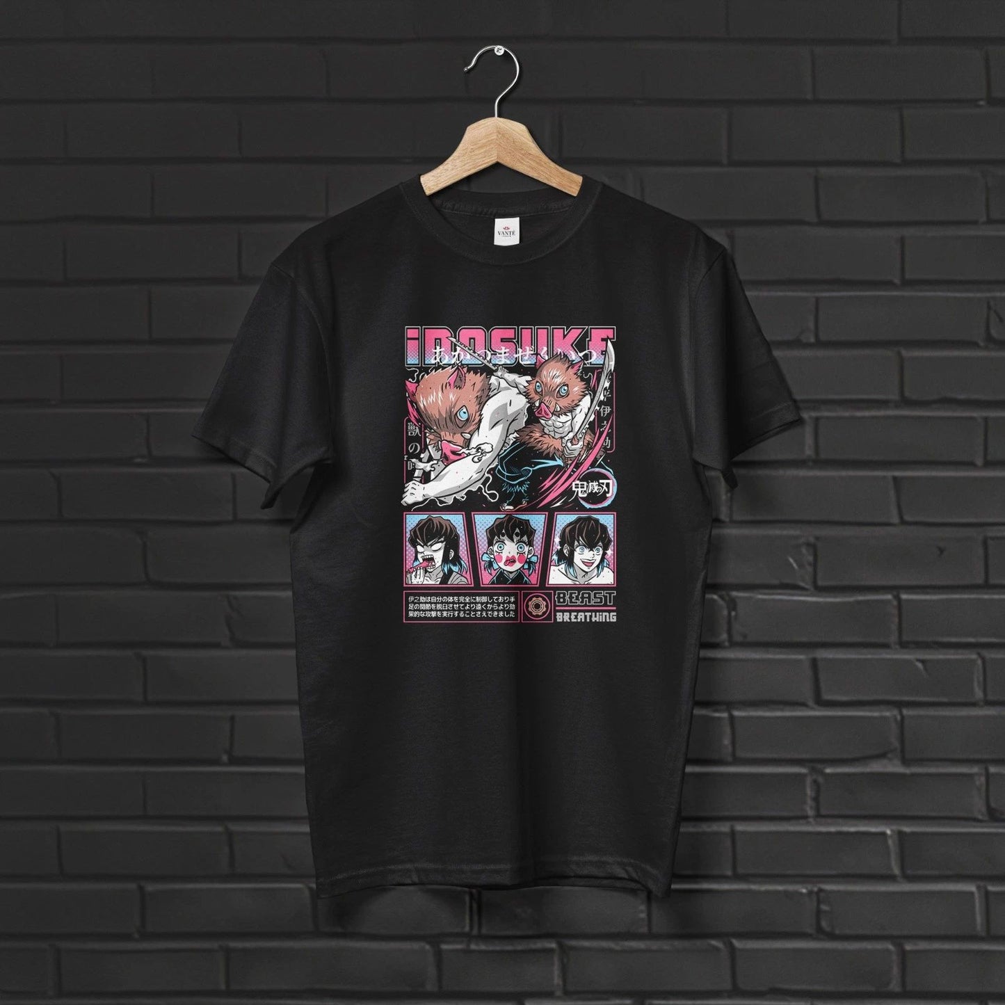 Inosuke Hashibira T Shirt Beast Breathing Graphic Cotton Streetwear Tee