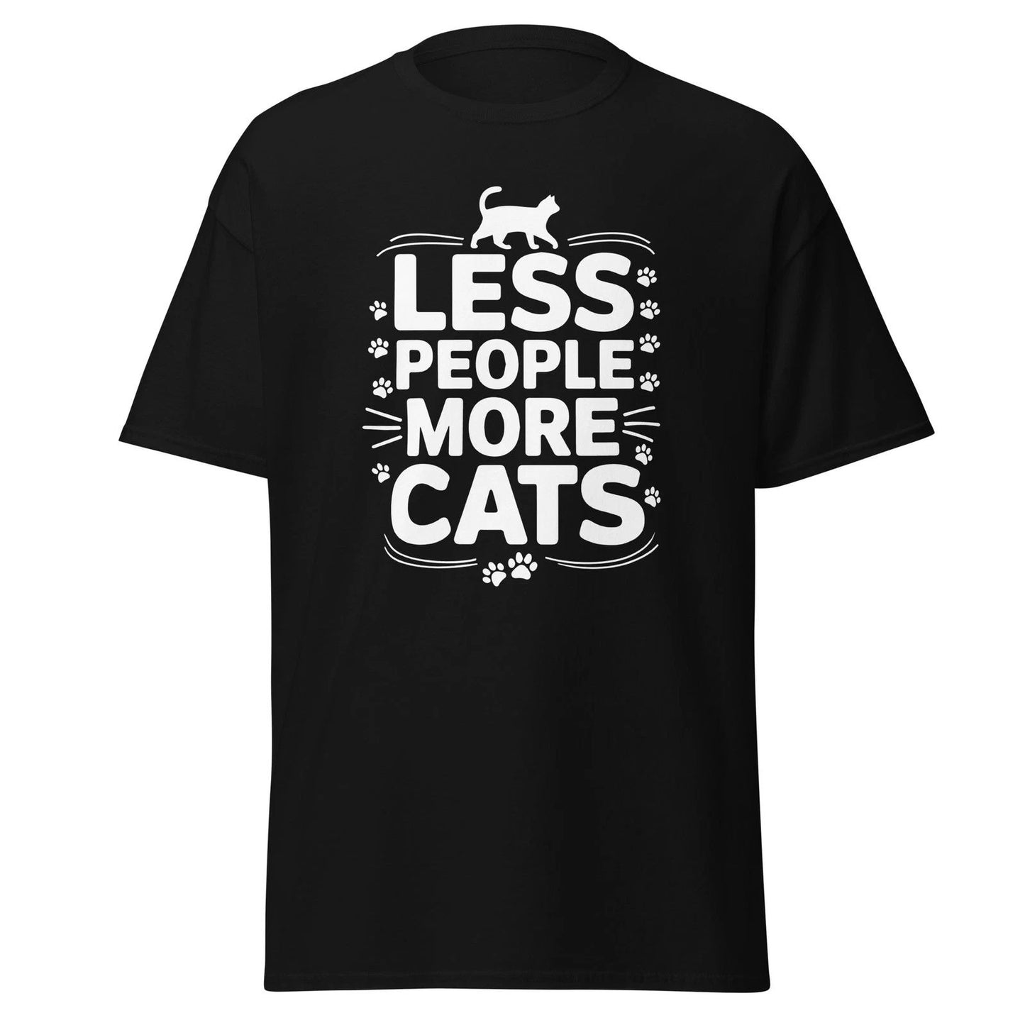 Less People More Cats T-Shirt Cat Owner Funny Cat Lover Shirt